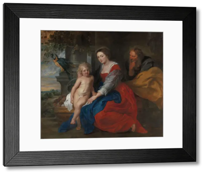 Framed Print : The Holy Family with the Parrot, 1614 - 1633. Creator: Peter Paul Rubens Framed Print : The Holy Family with the Parrot, 1614 - 1633. Creator: Peter Paul Rubens