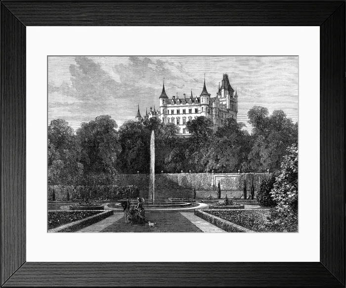 Framed Print : Dunrobin Castle, the seat of the Duke of Sutherland, visited by the Queen, 1872. Creator: William James Palmer Framed Print : Dunrobin Castle, the seat of the Duke of Sutherland, visited by the Queen, 1872. Creator: William James Palmer