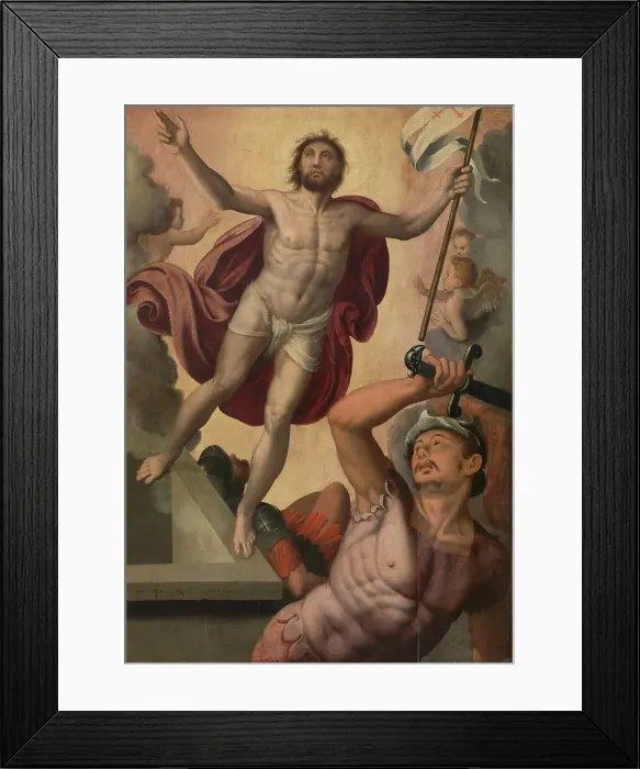 Framed Print : Resurrection of Christ, 1565. Creator: Lambert van Noort Framed Print : Resurrection of Christ, 1565. Creator: Lambert van Noort