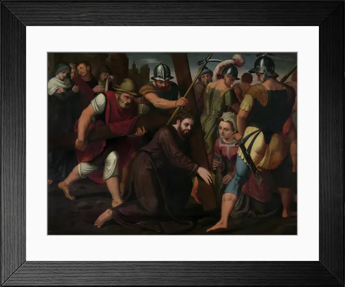 Framed Print : The Bearing of the Cross, 1565. Creator: Lambert van Noort Framed Print : The Bearing of the Cross, 1565. Creator: Lambert van Noort