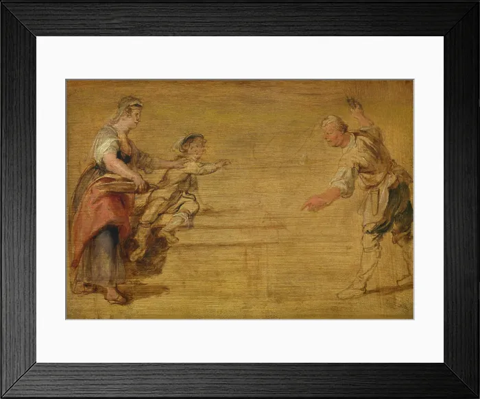 Framed Print : Kitchen Maid, Butcher and Boy around a Table, c1610s. Creator: Peter Paul Rubens Framed Print : Kitchen Maid, Butcher and Boy around a Table, c1610s. Creator: Peter Paul Rubens