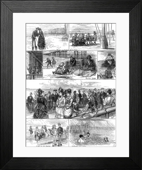 Framed Print : Sketches at Margate, 1872. Creator: Unknown Framed Print : Sketches at Margate, 1872. Creator: Unknown
