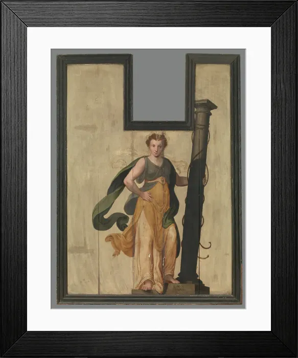 Framed Print : Sibyl with Column, 1565. Creator: Lambert van Noort Framed Print : Sibyl with Column, 1565. Creator: Lambert van Noort