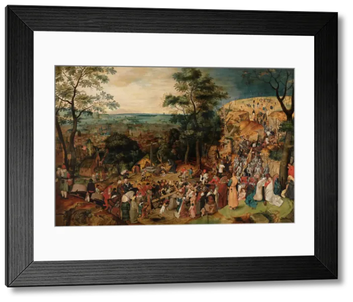 Framed Print : The Bearing of the Cross, c1580-1630. Creator: Pieter Brueghel the Younger Framed Print : The Bearing of the Cross, c1580-1630. Creator: Pieter Brueghel the Younger