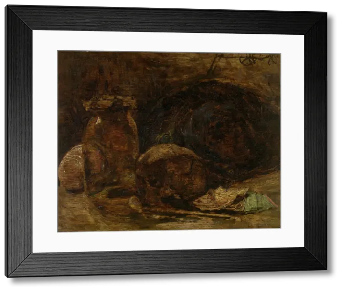 Framed Print : Vanitas, 1869. Creator: Willem Linnig II Framed Print : Vanitas, 1869. Creator: Willem Linnig II