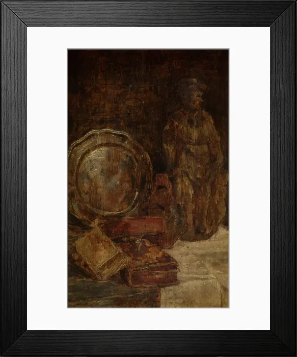 Framed Print : Still Life with Pewter Dish, 1870. Creator: Willem Linnig II Framed Print : Still Life with Pewter Dish, 1870. Creator: Willem Linnig II
