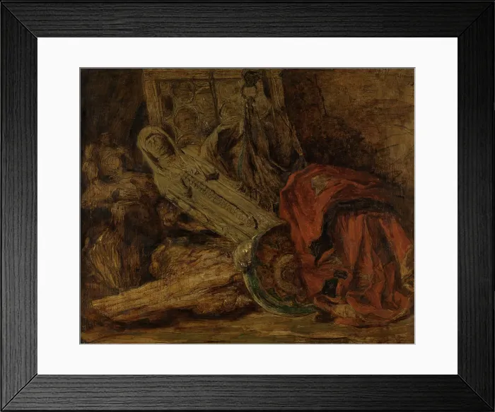 Framed Print : Still Life with Sculpture, c1870s. Creator: Willem Linnig II Framed Print : Still Life with Sculpture, c1870s. Creator: Willem Linnig II