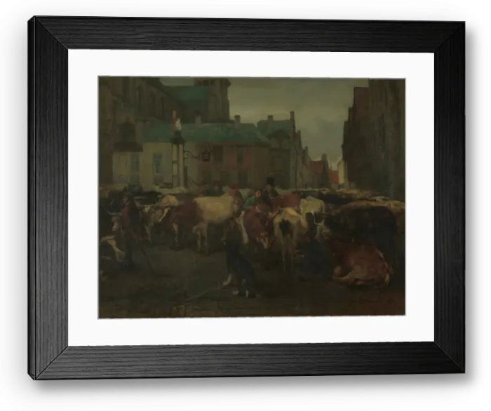 Framed Print : The Cattle Market in Antwerp, 1861. Creator: Jan Stobbaerts Framed Print : The Cattle Market in Antwerp, 1861. Creator: Jan Stobbaerts