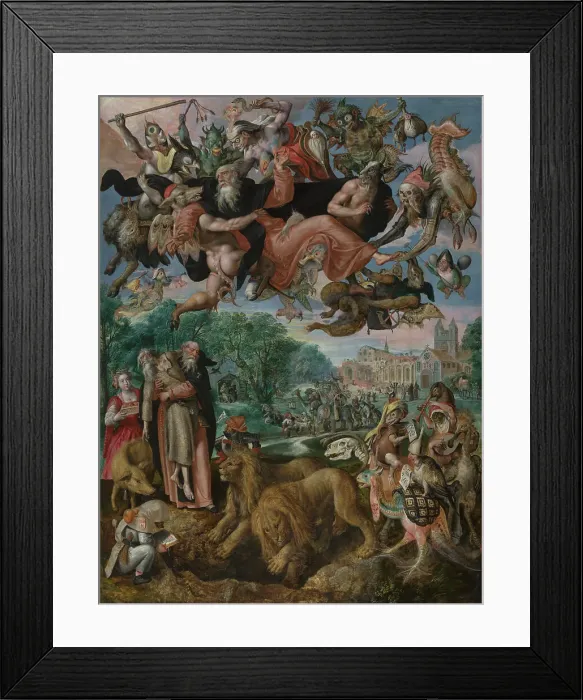 Framed Print : The Temptation of Saint Anthony the Great, 1594. Creator: Martin de Vos Framed Print : The Temptation of Saint Anthony the Great, 1594. Creator: Martin de Vos