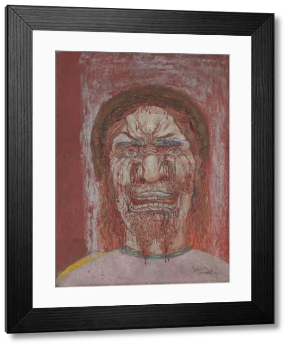 Framed Print : Man of Sorrows, 1891. Creator: James Ensor Framed Print : Man of Sorrows, 1891. Creator: James Ensor