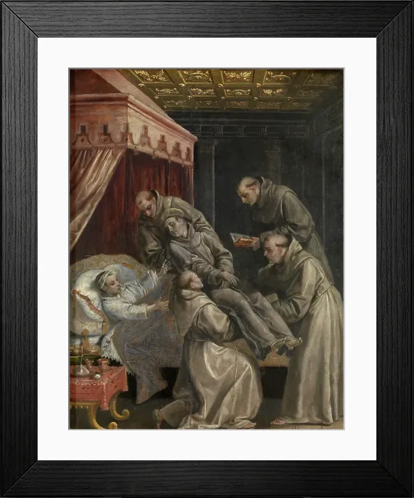 Framed Print : The Spanish Crown Prince Don Carlos Heals After Touching the Corpse of Saint Didacus, c1560-1600. Creator: Martin de Vos Framed Print : The Spanish Crown Prince Don Carlos Heals After Touching the Corpse of Saint Didacus, c1560-1600. Creator: Martin de Vos