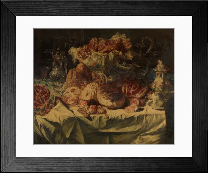Framed Print : Still Life with Pastries, 1886. Creator: Willem Linnig II Framed Print : Still Life with Pastries, 1886. Creator: Willem Linnig II