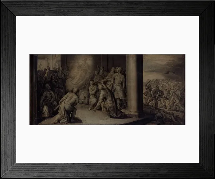 Framed Print : Saint Luke Appearing at the Curch of Our Lady in Tripoli, c1560-1600. Creator: Martin de Vos Framed Print : Saint Luke Appearing at the Curch of Our Lady in Tripoli, c1560-1600. Creator: Martin de Vos