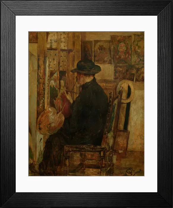 Framed Print : Willem Linnig I, the Painter's Father in his Studio, 1875. Creator: Willem Linnig II Framed Print : Willem Linnig I, the Painter's Father in his Studio, 1875. Creator: Willem Linnig II