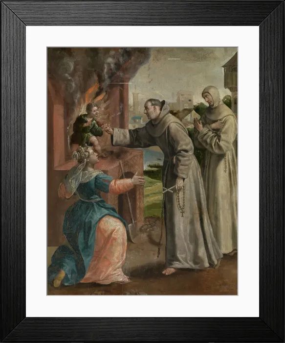 Framed Print : Saint Didacus Saves a Boy From the Oven, c1560-1600. Creator: Martin de Vos Framed Print : Saint Didacus Saves a Boy From the Oven, c1560-1600. Creator: Martin de Vos