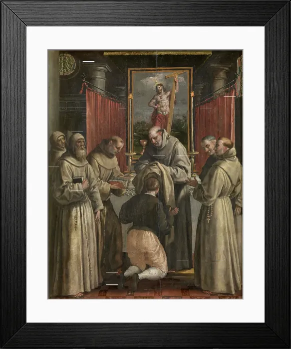 Framed Print : Saint Didacus Receives the Orderly Robe, c1560-1600. Creator: Martin de Vos Framed Print : Saint Didacus Receives the Orderly Robe, c1560-1600. Creator: Martin de Vos
