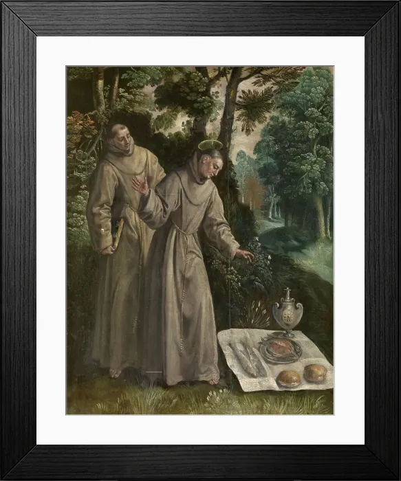 Framed Print : Saint Didacus Finds a Miraculous Meal, c1560-1600. Creator: Martin de Vos Framed Print : Saint Didacus Finds a Miraculous Meal, c1560-1600. Creator: Martin de Vos