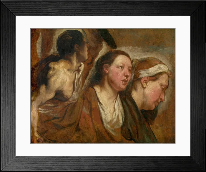 Framed Print : Two Female Heads and Torso of a Warrior, 1620-1623. Creator: Jacob Jordaens I Framed Print : Two Female Heads and Torso of a Warrior, 1620-1623. Creator: Jacob Jordaens I