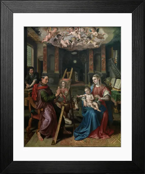 Framed Print : Saint Luke Painting the Virgin, 1602. Creator: Martin de Vos Framed Print : Saint Luke Painting the Virgin, 1602. Creator: Martin de Vos