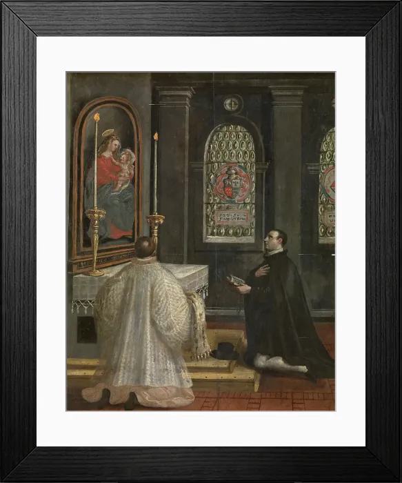 Framed Print : Saint Didacus of Alcala at Prayers, c1560-1600. Creator: Martin de Vos Framed Print : Saint Didacus of Alcala at Prayers, c1560-1600. Creator: Martin de Vos