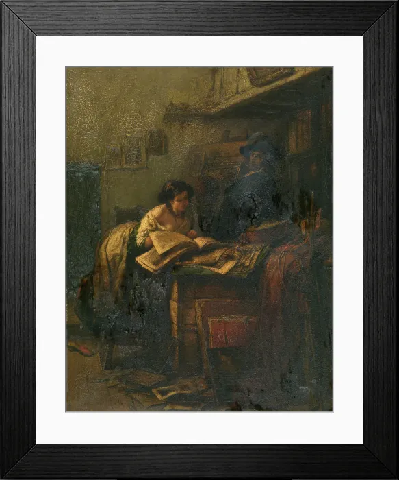 Framed Print : The Studio, 1851. Creator: Jan August Hendrik Leys Framed Print : The Studio, 1851. Creator: Jan August Hendrik Leys