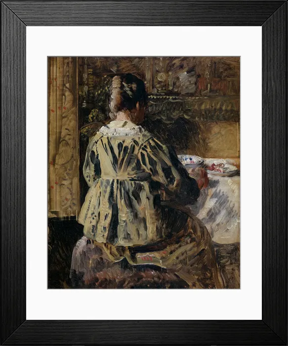 Framed Print : The Meal or Woman Seen from the Back, 1881-1885. Creator: Henri Jean Augustin de Braekeleer Framed Print : The Meal or Woman Seen from the Back, 1881-1885. Creator: Henri Jean Augustin de Braekeleer