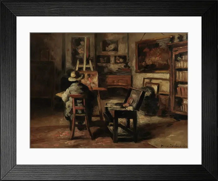 Framed Print : The Studio of Ferdinand De Braekeleer I, Father of the Painter, 1873-1885. Creator: Henri Jean Augustin de Braekeleer Framed Print : The Studio of Ferdinand De Braekeleer I, Father of the Painter, 1873-1885. Creator: Henri Jean Augustin de Braekeleer