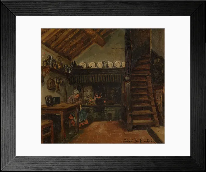 Framed Print : Kitchen, 1865-1870. Creator: Henri Jean Augustin de Braekeleer Framed Print : Kitchen, 1865-1870. Creator: Henri Jean Augustin de Braekeleer