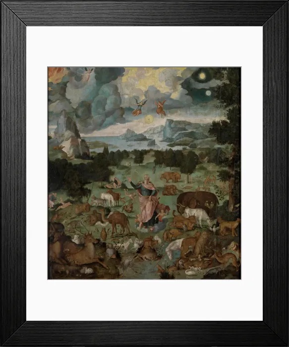 Framed Print : The Creation of the World and the Garden of Eden, 1560. Creator: Anon Framed Print : The Creation of the World and the Garden of Eden, 1560. Creator: Anon