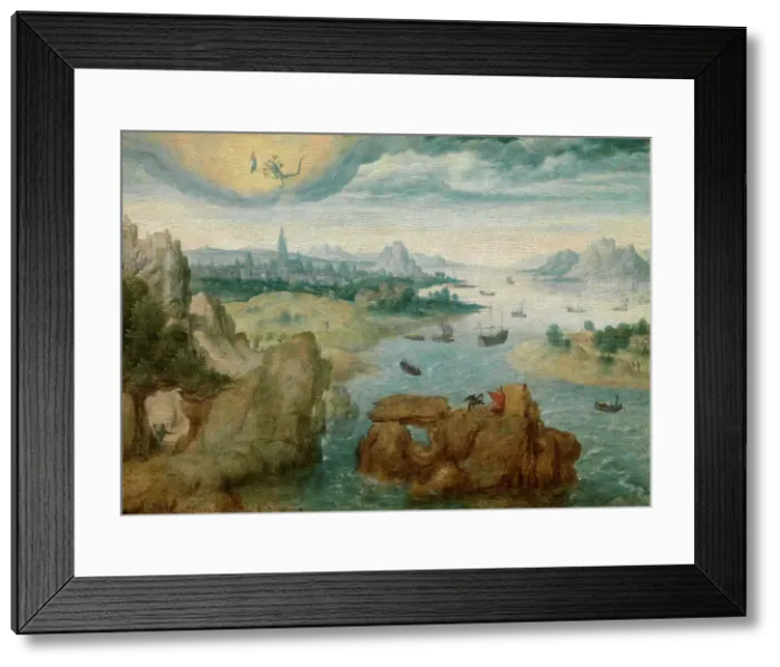Framed Print : Saint John on Patmos, 1500-1515. Creator: Anon Framed Print : Saint John on Patmos, 1500-1515. Creator: Anon