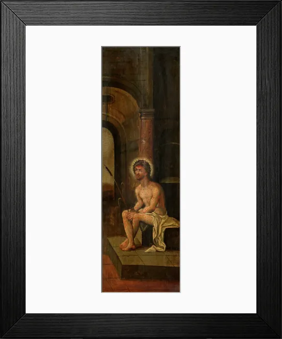 Framed Print : Christ Sitting on the cold Stone, 17th century. Creator: Anon Framed Print : Christ Sitting on the cold Stone, 17th century. Creator: Anon