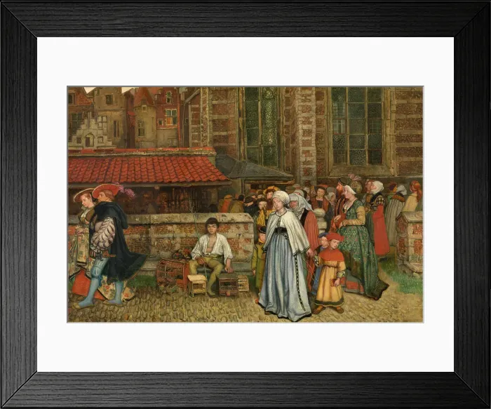 Framed Print : After Mass, 1866. Creator: Jan August Hendrik Leys Framed Print : After Mass, 1866. Creator: Jan August Hendrik Leys