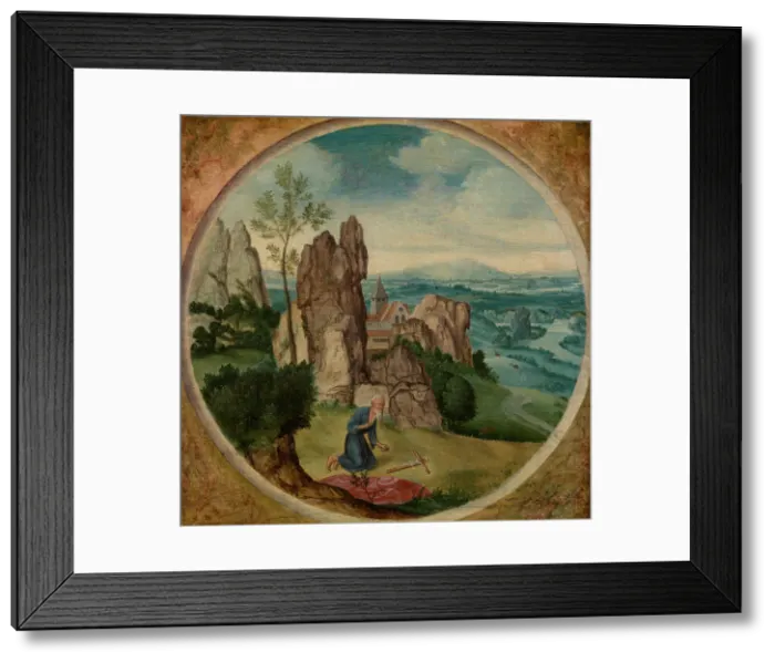 Framed Print : Saint Jerome in a Landscape, 1525-1550. Creator: Anon Framed Print : Saint Jerome in a Landscape, 1525-1550. Creator: Anon