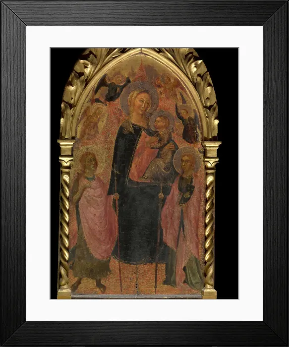 Framed Print : Madonna with Angels and Saints, 14th century. Creator: Anon