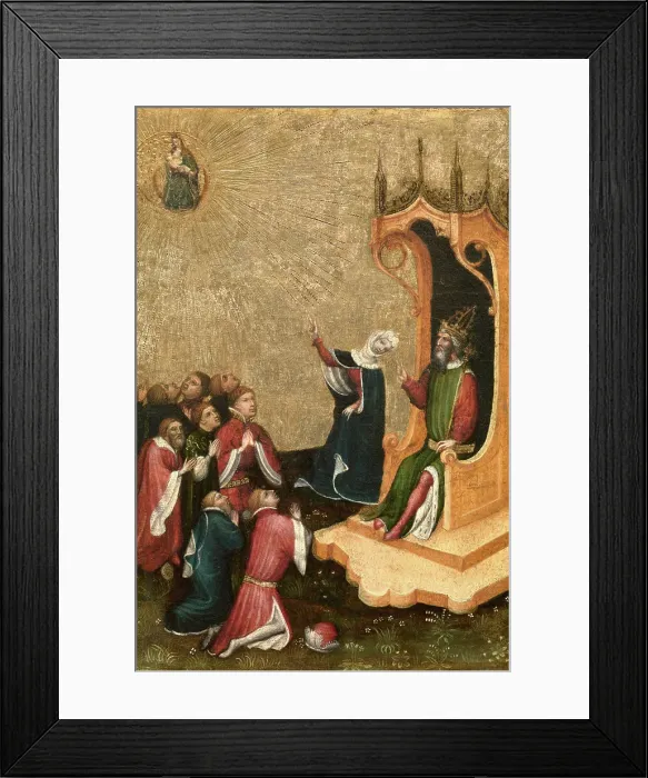 Framed Print : Augustus and the Tiburtine Sibyl, 14th century. Creator: Anon Framed Print : Augustus and the Tiburtine Sibyl, 14th century. Creator: Anon