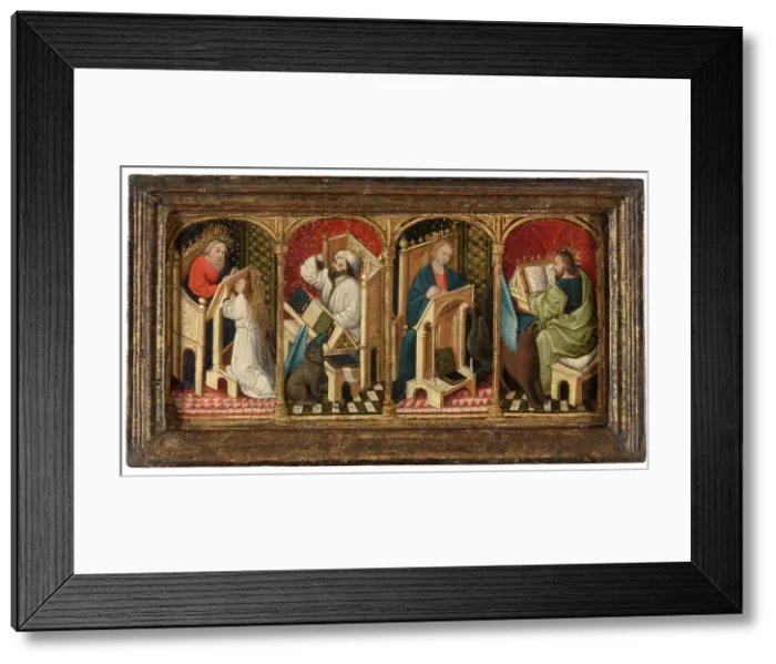 Framed Print : Four Evangelists, 14th century. Creator: Anon Framed Print : Four Evangelists, 14th century. Creator: Anon