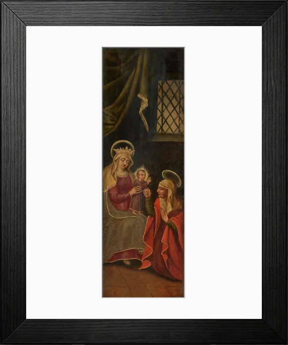 Framed Print : Madonna with a Saint, 17th century. Creator: Anon Framed Print : Madonna with a Saint, 17th century. Creator: Anon