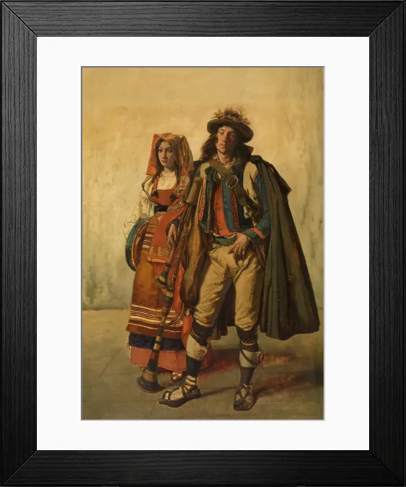 Framed Print : Pifferari, 1856. Creator: Jan August Hendrik Leys