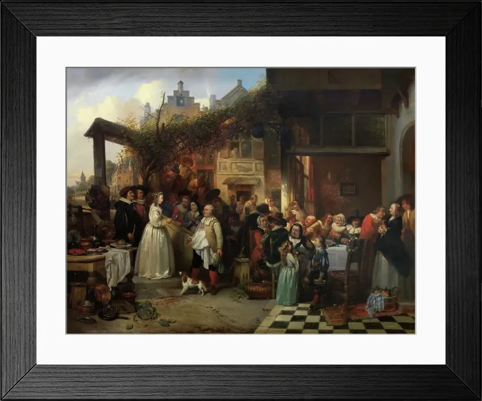 Framed Print : Wedding in Flanders in the Seventeenth Century, 1839. Creator: Jan August Hendrik Leys Framed Print : Wedding in Flanders in the Seventeenth Century, 1839. Creator: Jan August Hendrik Leys
