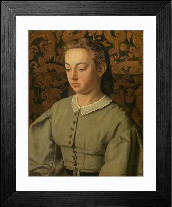 Framed Print : Betsy De Braekeleer, the Painter's Sister, 1863. Creator: Henri Jean Augustin de Braekeleer Framed Print : Betsy De Braekeleer, the Painter's Sister, 1863. Creator: Henri Jean Augustin de Braekeleer