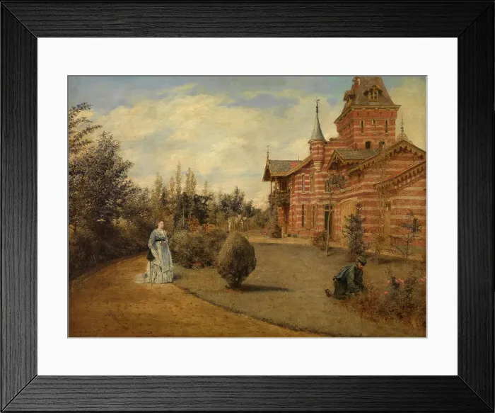 Framed Print : The Country House of Gustave Couteaux, 1871. Creator: Henri Jean Augustin de Braekeleer Framed Print : The Country House of Gustave Couteaux, 1871. Creator: Henri Jean Augustin de Braekeleer