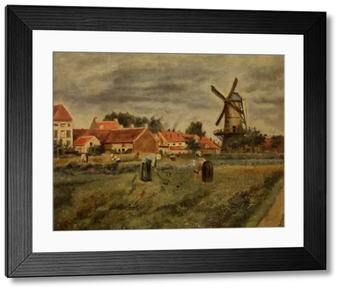 Framed Print : Harvesting Potatoes, 1875. Creator: Henri Jean Augustin de Braekeleer Framed Print : Harvesting Potatoes, 1875. Creator: Henri Jean Augustin de Braekeleer
