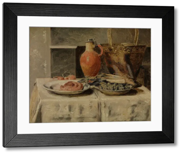 Framed Print : Still Life with Jar, 1881-1885. Creator: Henri Jean Augustin de Braekeleer Framed Print : Still Life with Jar, 1881-1885. Creator: Henri Jean Augustin de Braekeleer