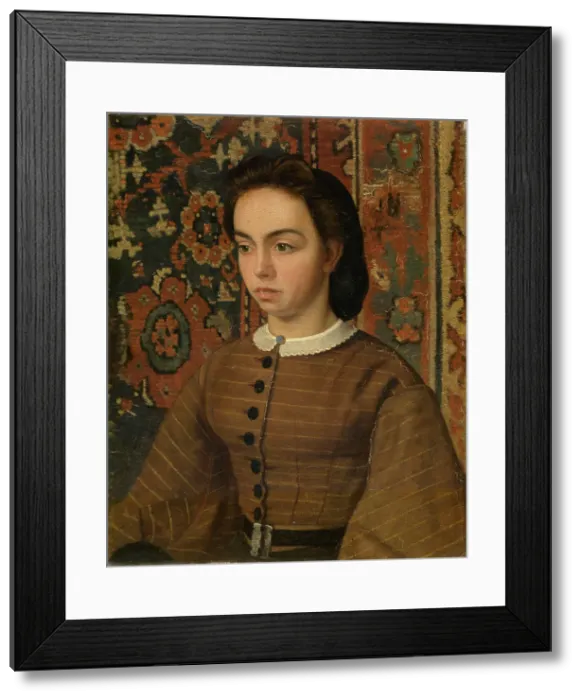 Framed Print : Helene De Braekeleer, the Painter's Sister, 1865-1870. Creator: Henri Jean Augustin de Braekeleer Framed Print : Helene De Braekeleer, the Painter's Sister, 1865-1870. Creator: Henri Jean Augustin de Braekeleer
