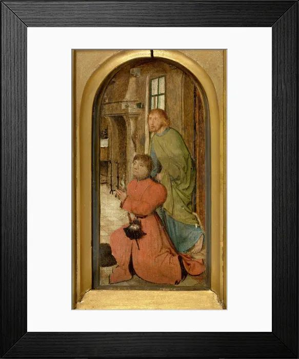 Framed Print : Donor and his Patron, Saint Simon Zelotes, 1470-1475. Creator: Anon Framed Print : Donor and his Patron, Saint Simon Zelotes, 1470-1475. Creator: Anon