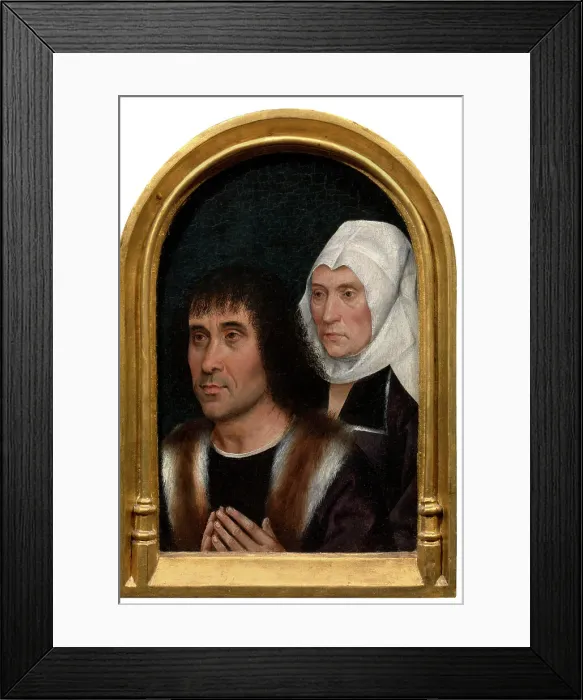 Framed Print : Two Donors, 1500. Creator: Anon Framed Print : Two Donors, 1500. Creator: Anon