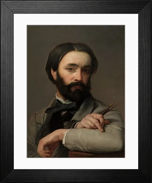Framed Print : Self Portrait, 1863. Creator: Charles Verlat Framed Print : Self Portrait, 1863. Creator: Charles Verlat