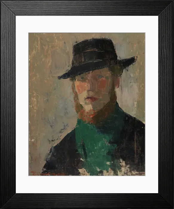 Framed Print : Self Portrait in Black Hat, 1908. Creator: Rik Wouters Framed Print : Self Portrait in Black Hat, 1908. Creator: Rik Wouters