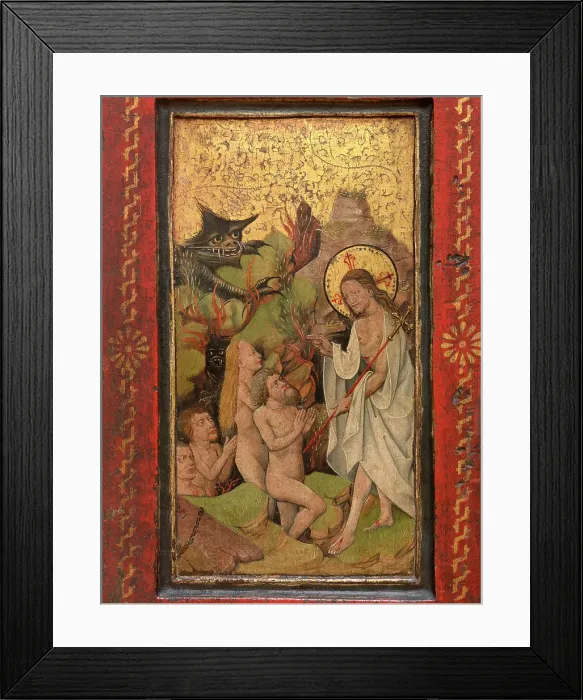 Framed Print : Descent to Hell, 16th century. Creator: Anon Framed Print : Descent to Hell, 16th century. Creator: Anon