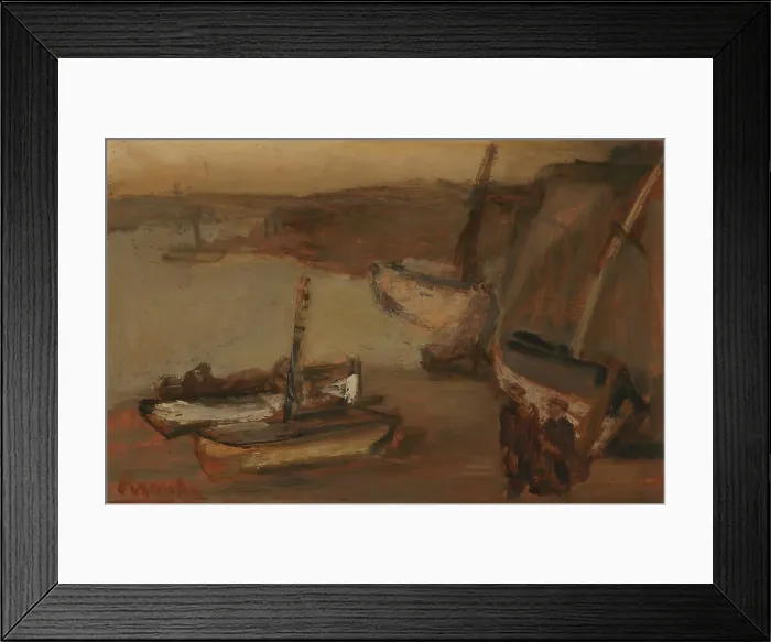 Framed Print : Fishing Harbour in Brittany, 1951. Creator: Constant Permeke